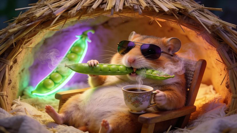 Внорку - хомячок с горошком и кофе